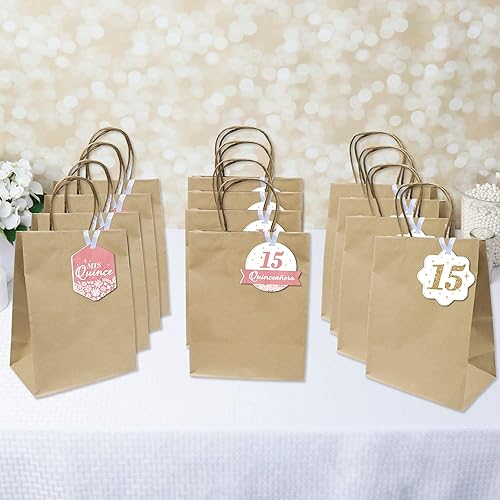 Miniatura 3 de Big Dot of Happiness Mis Quince Anos  Surtido colgante Quinceañera Sweet 15 etiquetas de regalo para fiesta de cumpleaños, 12 unidades