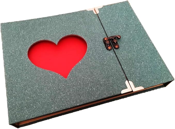 Amazon Co Jp Fuputwo フォトアルバム 手作り 写真 スクラップブッキング ハート窓 黒台紙 アンティーク タイプd 文房具 オフィス用品