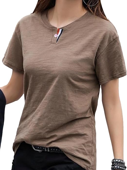 Amazon フィオリア カットソー 半袖 Tシャツ Uネック 無地 シンプル アクセントデザイン レディース M 2xl Tシャツ カットソー 通販