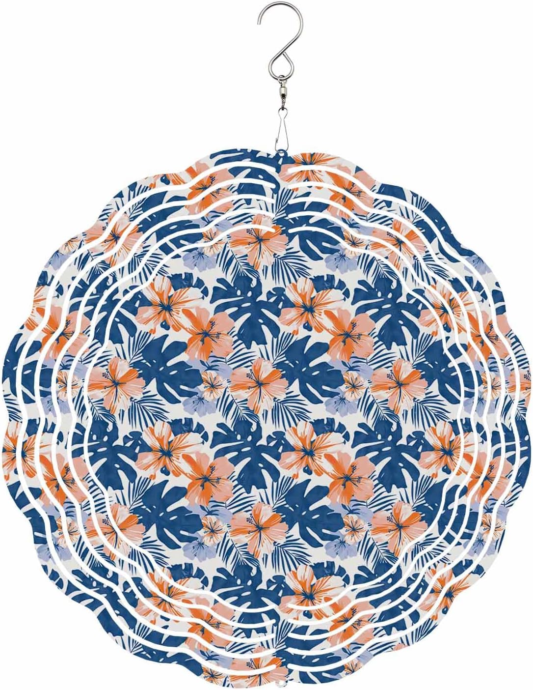 Retro Wind Spinners, Abstract Morocco Style Hanging Wind Spinners for Yard and Garden 3D Stainless Steel Metal Sculptures Crafts Ornaments 12 Inch