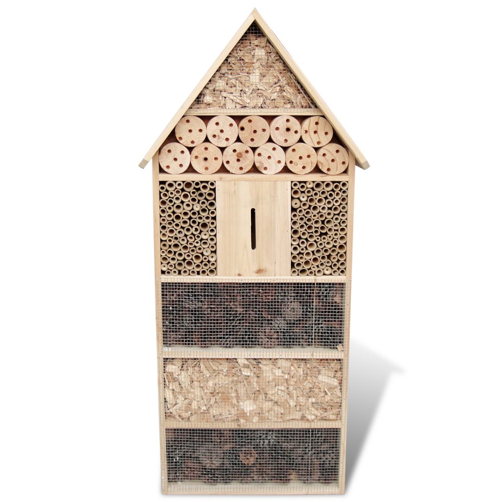 Festnight Groß Insektenhotel Insektenhaus aus Stabiles Holz Insekten Platz 50 x 15 x 100 cm