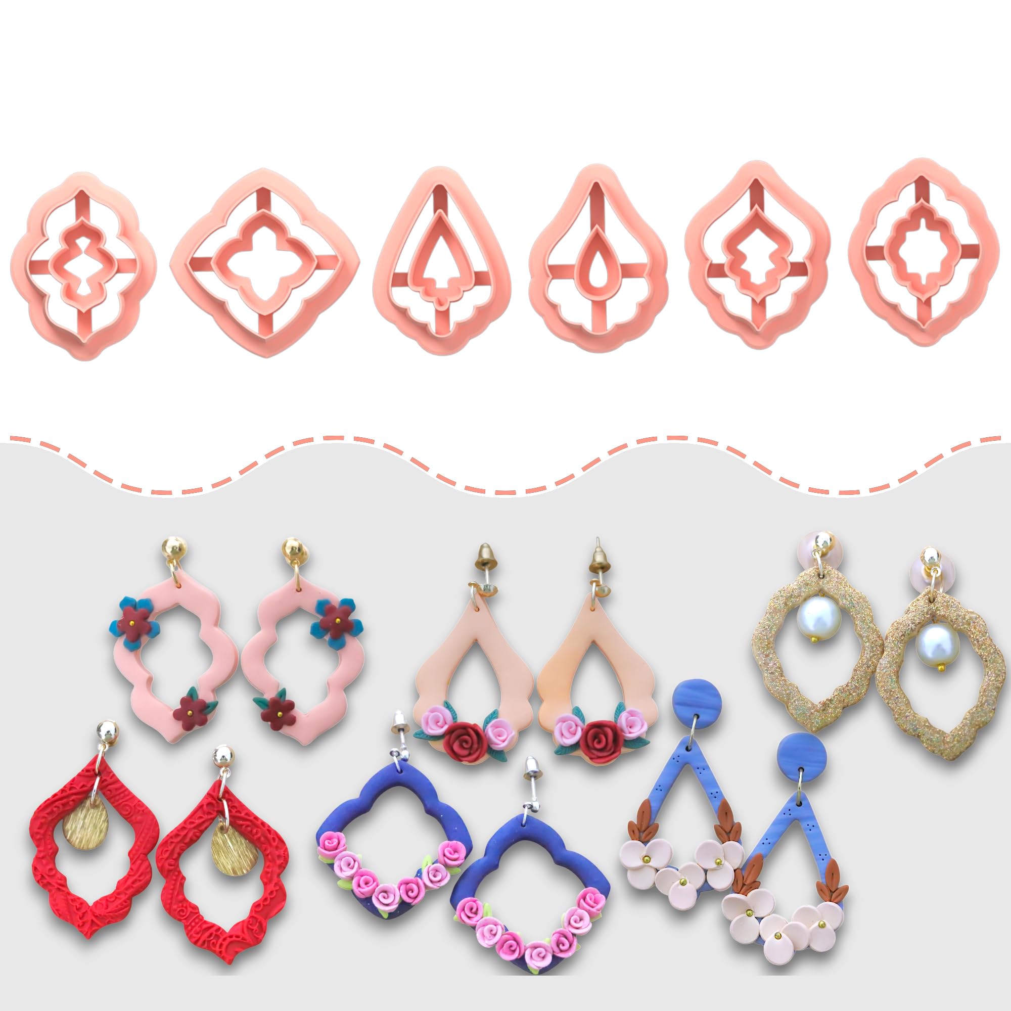 GOTO CLAY TOOLS Donut Dangle Polymer Clay Cutters for Earrings, Polymer Clay Cutters, Set of 6 Clay Cutters CTCMB-2