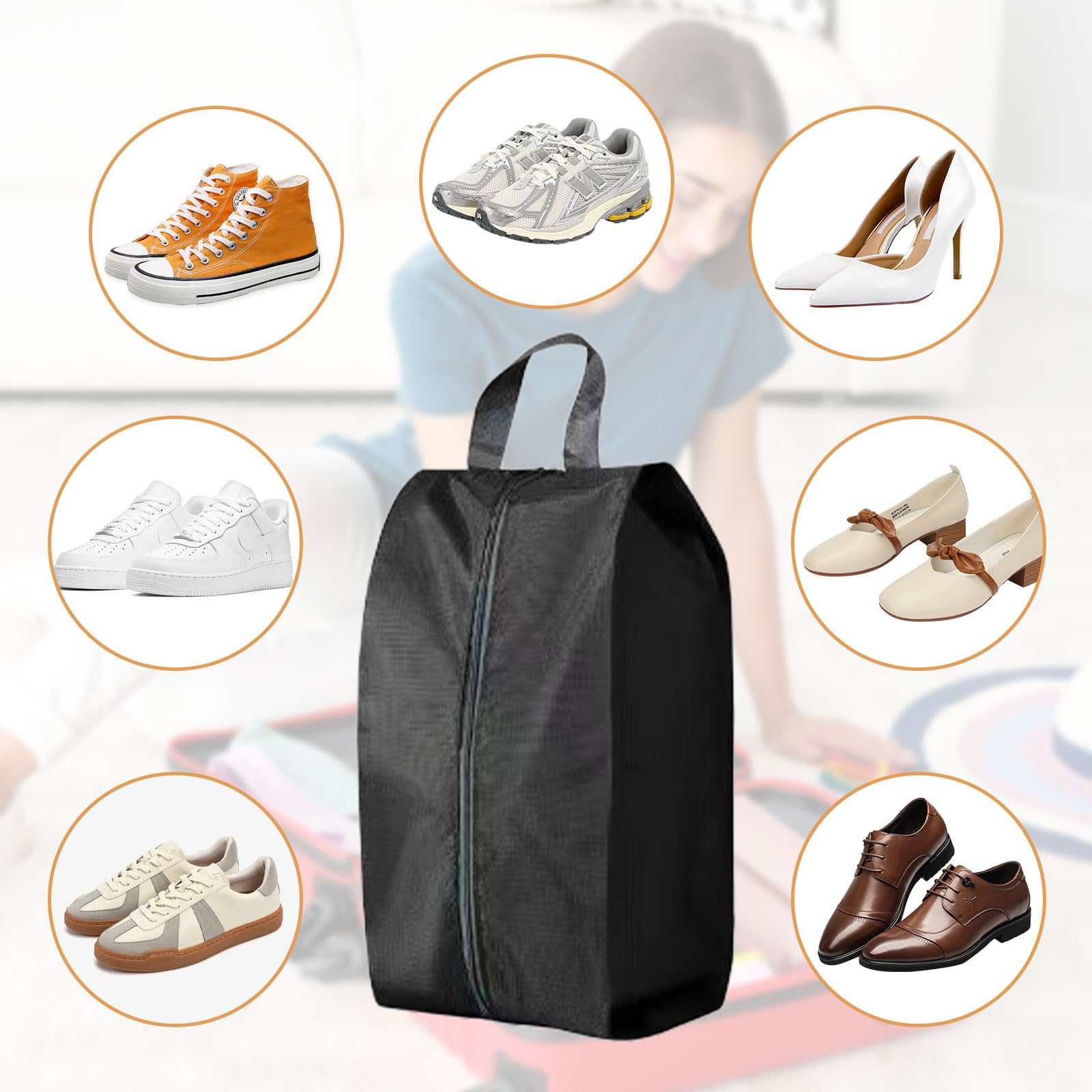 5 sztuk torba na buty podróżne, wodoodporna torba na buty, składany organizer na walizkę, dla mężczyzn i kobiet, ochrona przed wodą i kurzem