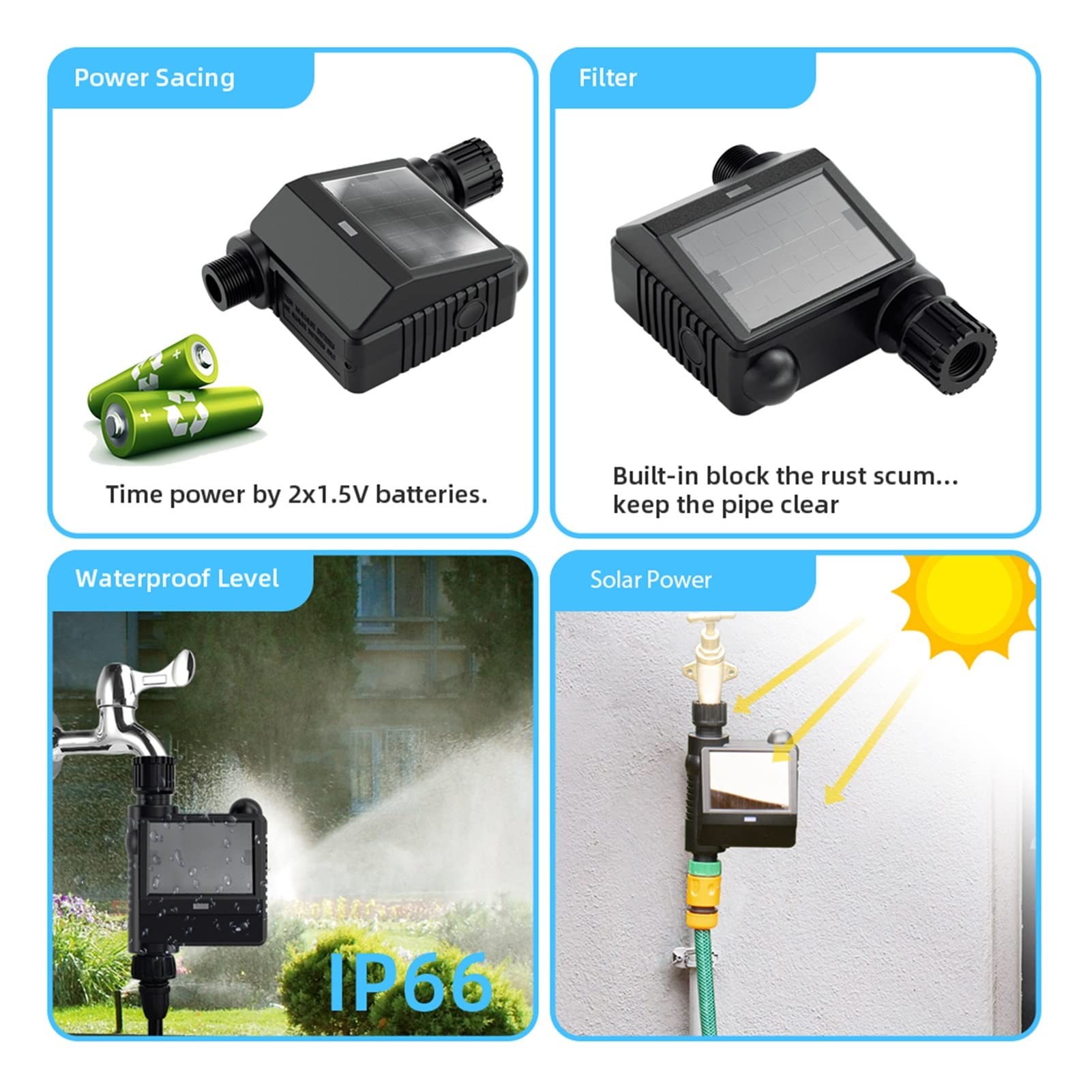 Smart Sprinkler Timer per irrigazione Smart Valve Tuya Home Valvola automatica dell'acqua WiFi con funzione di temporizzazione Controllo vocale Irrigatore da giardino Traccia il traffico e risparmia