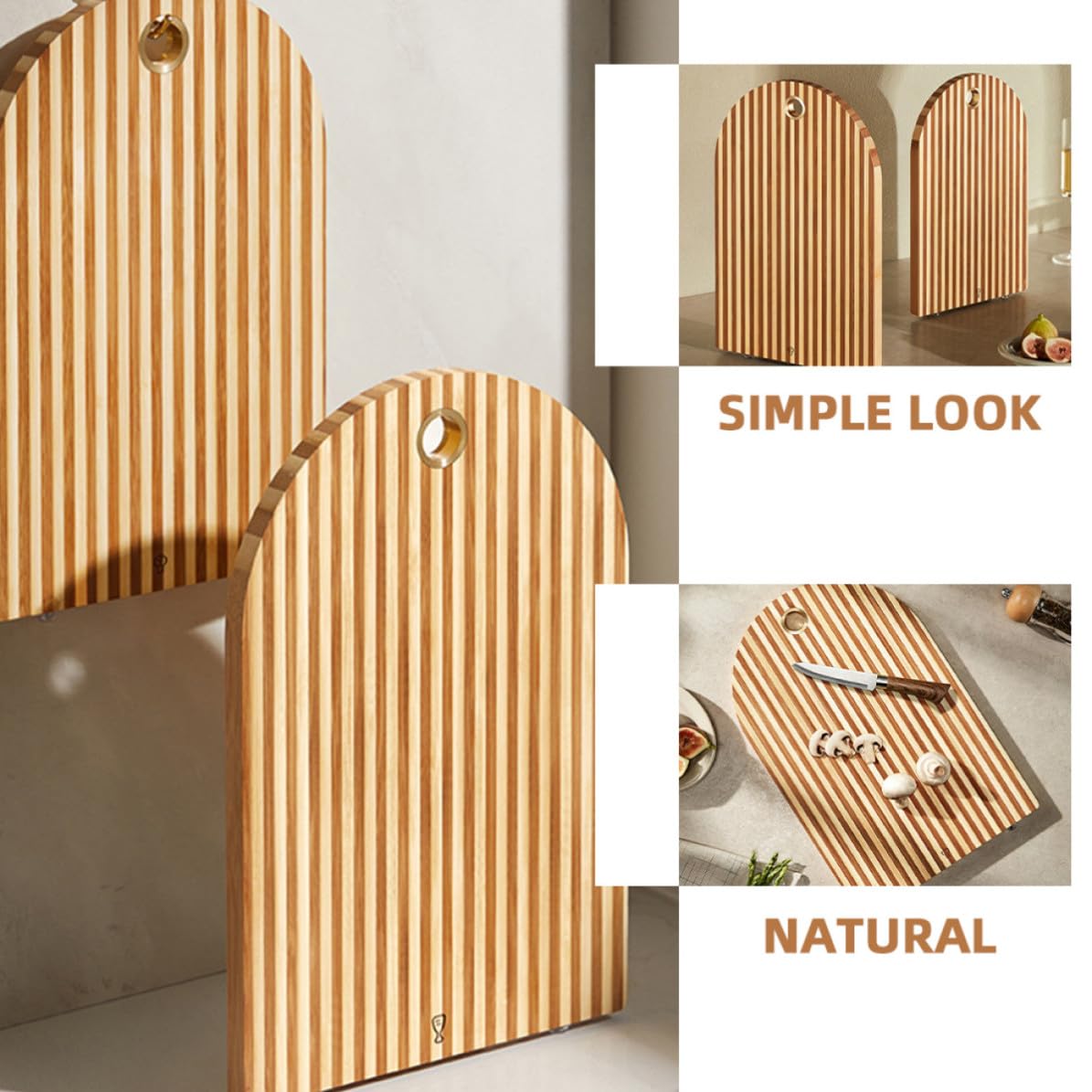 Tagliere Multifunzione da Cucina in Legno, Superficie Piatta