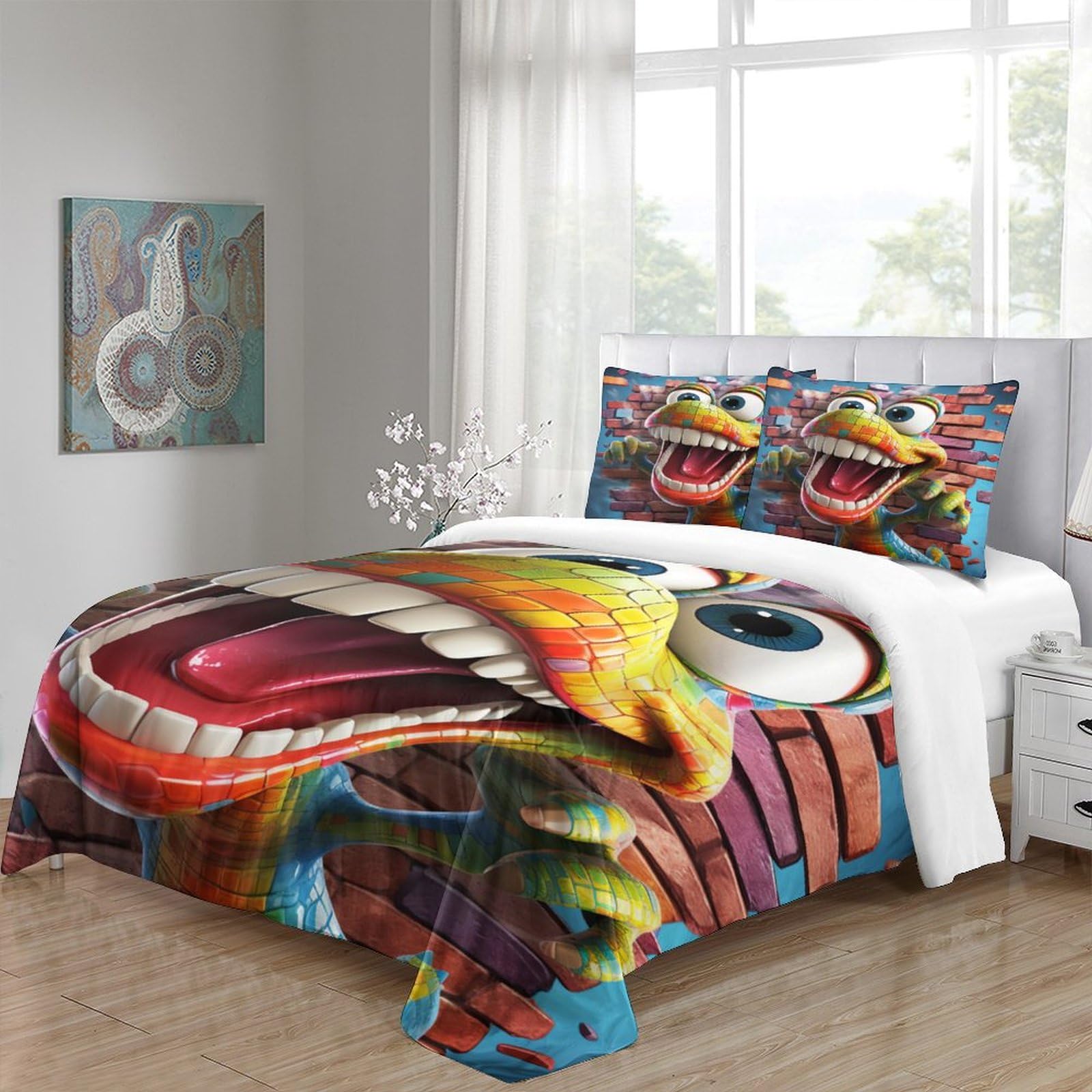 EVMILA Dinosaure 3D Imprimé Housses De Couettes Pour Adultes