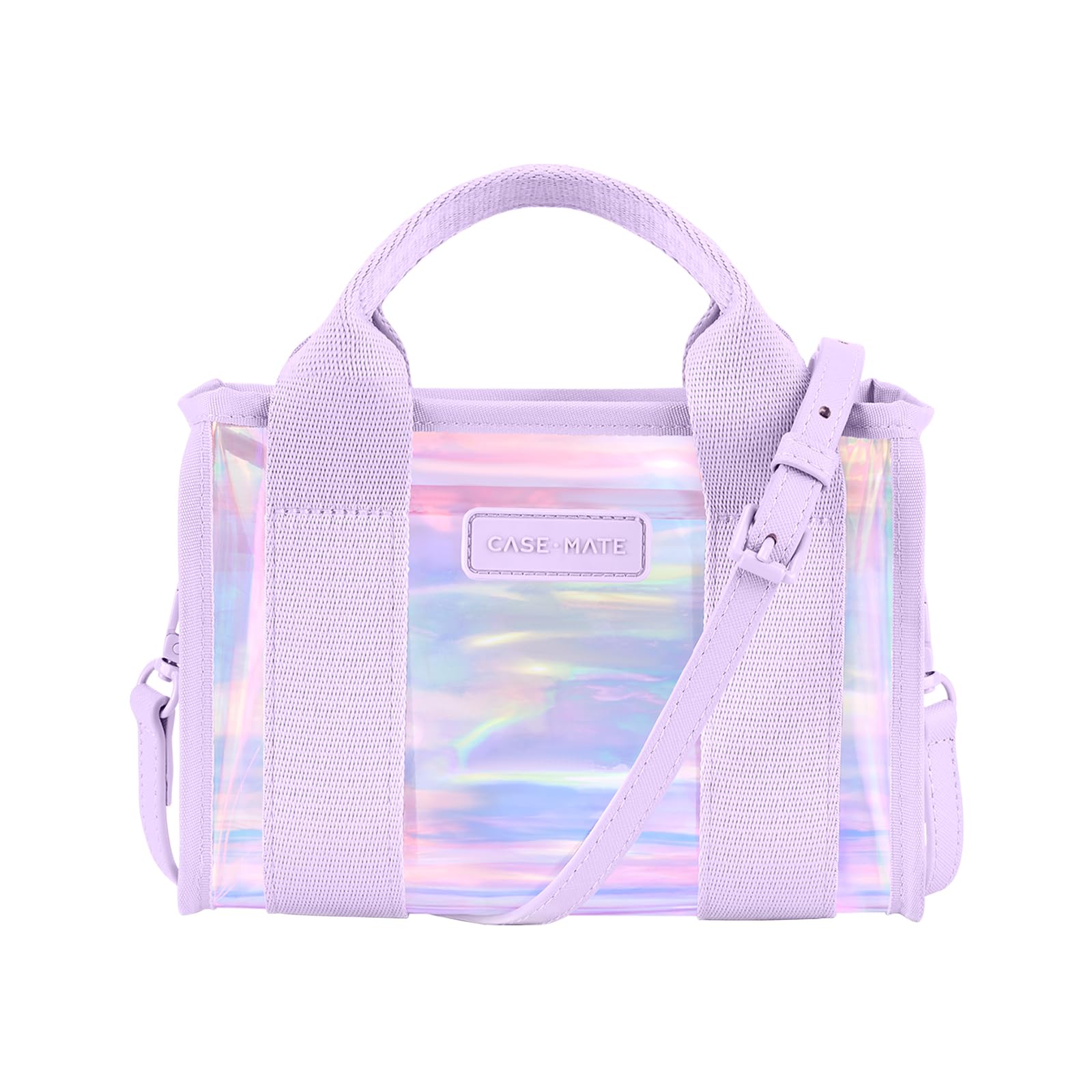 Case-Mate Mydło Bubble Micro Tote Bag dla kobiet, opalizująca mini torebka z żakardowym paskiem crossbody, mała torebka, wodoodporna, przezroczysta torba na klucze, telefon, portfel i okulary