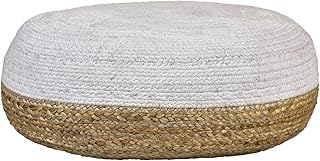 Braided Jute Floor Cushion White/Natural 26