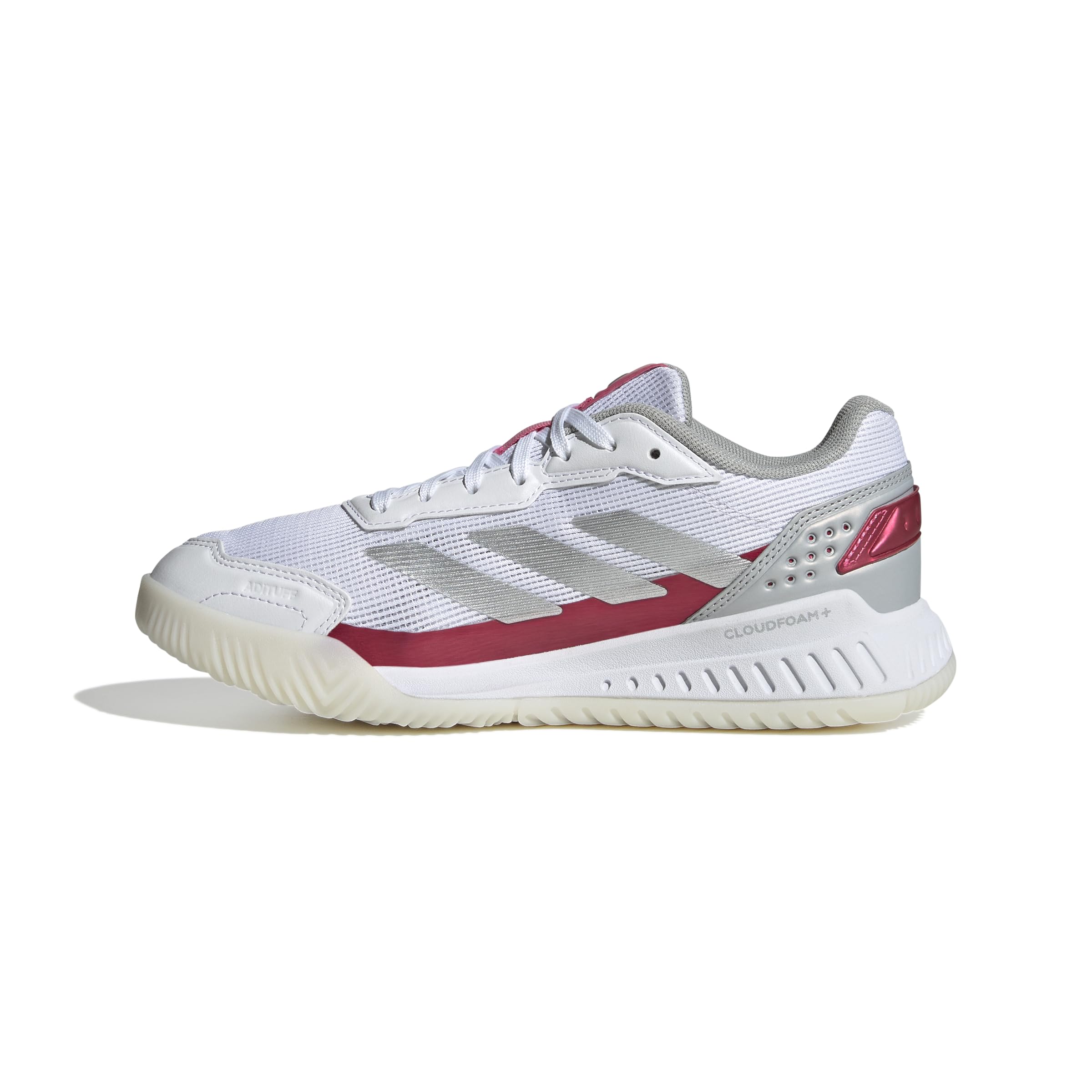 adidas Mujer Courtquick W Padel, Cloud White/Silver Metallic/Lucid Pink, 38 2/3 EU