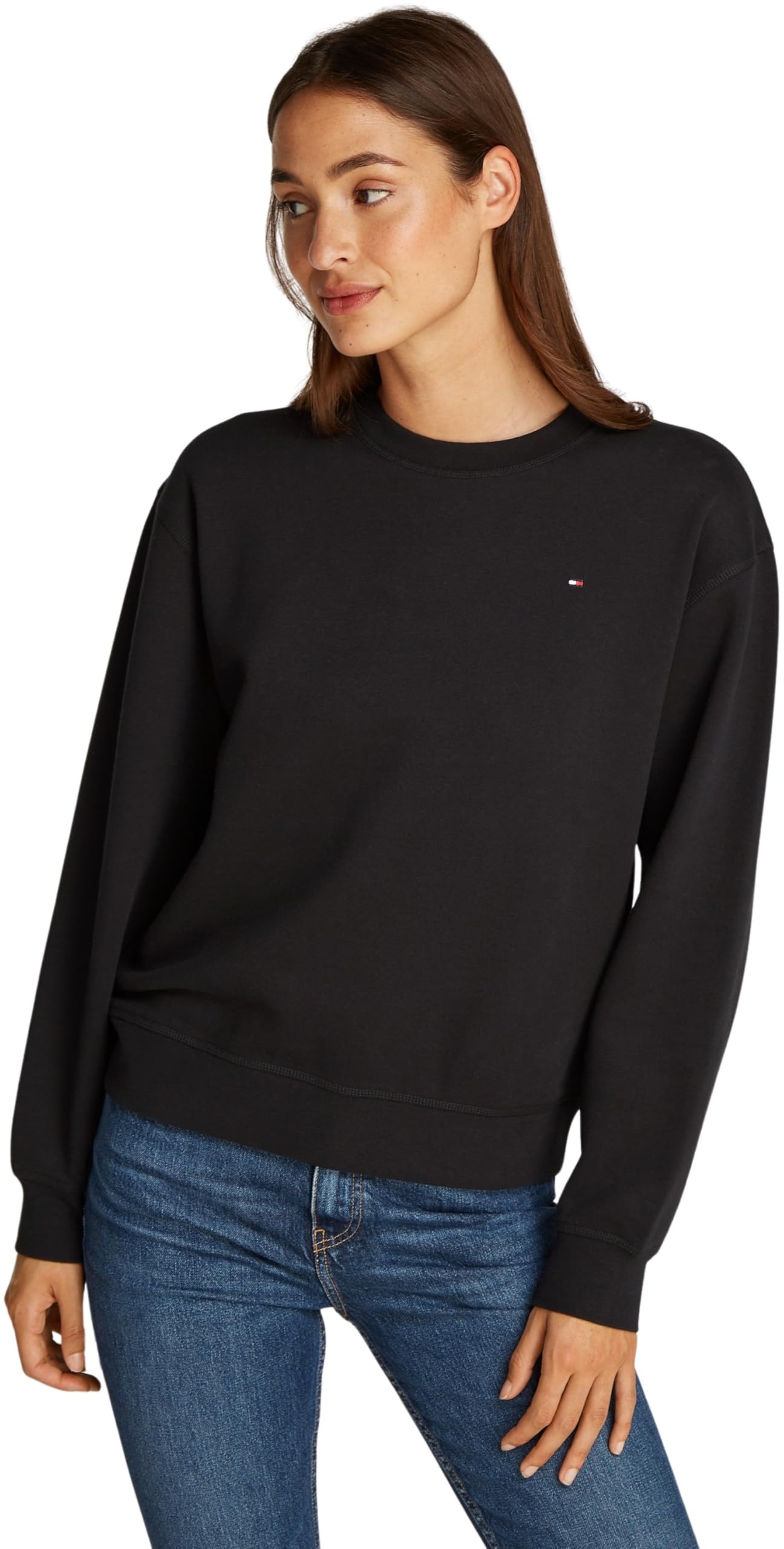 Tommy Hilfiger Women's Sweatshirt without Hood, Black (Black), 3XL