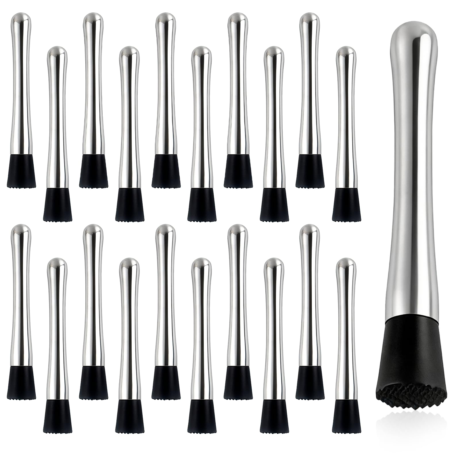 20 Pcs Muddler for Cocktails - Stainless Steel Bar Muddler Tool, Muller for Drinks Ice Crusher, Bartender Tools Set Home Bartender Bars Accessories