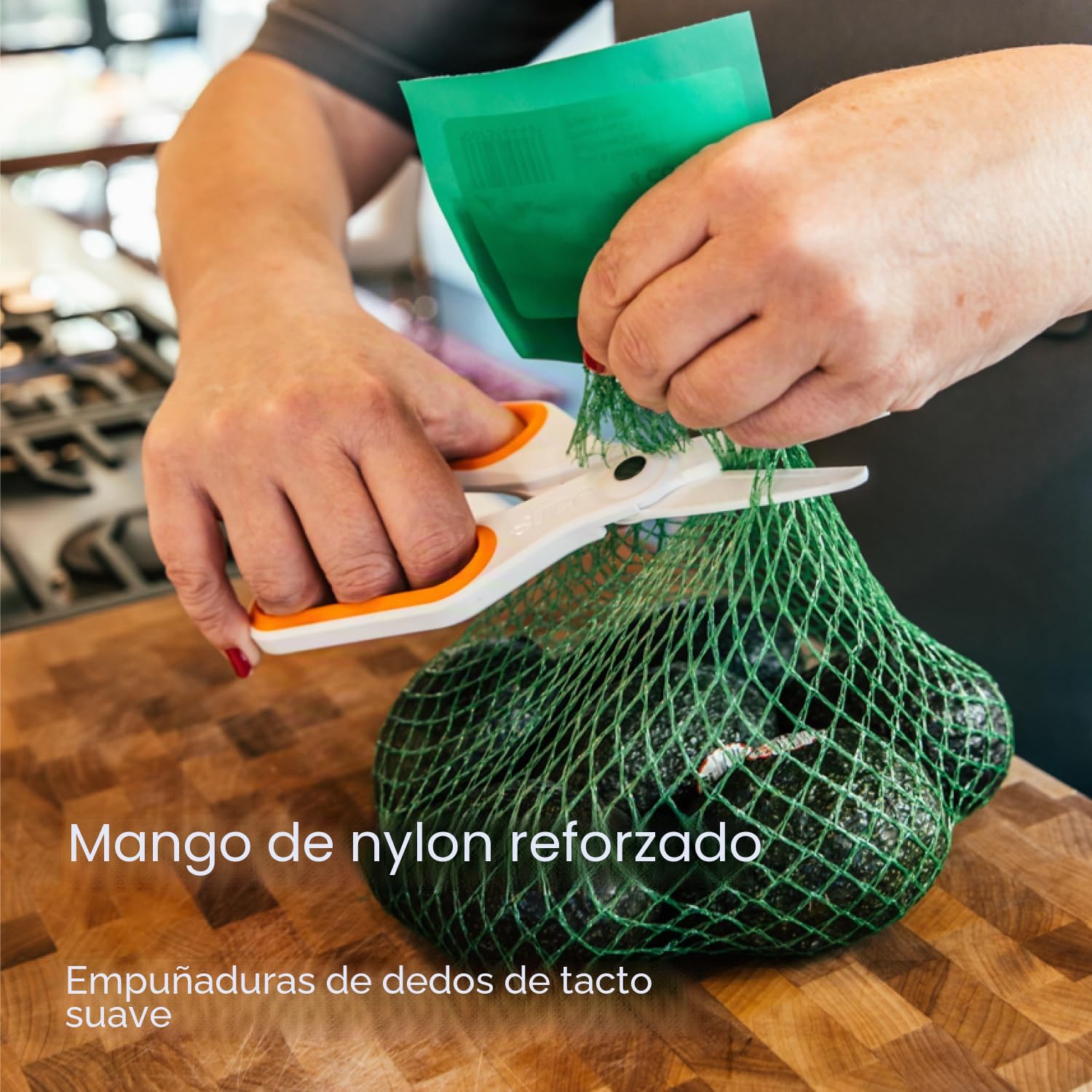 Slice 10545 Tijeras grandes de cerámica, duraderas, afiladas y amigables con los dedos, con asas de agarre suave y cuchillas inoxidables, ideales para el hogar, cocina, oficina, almacén o manualidades