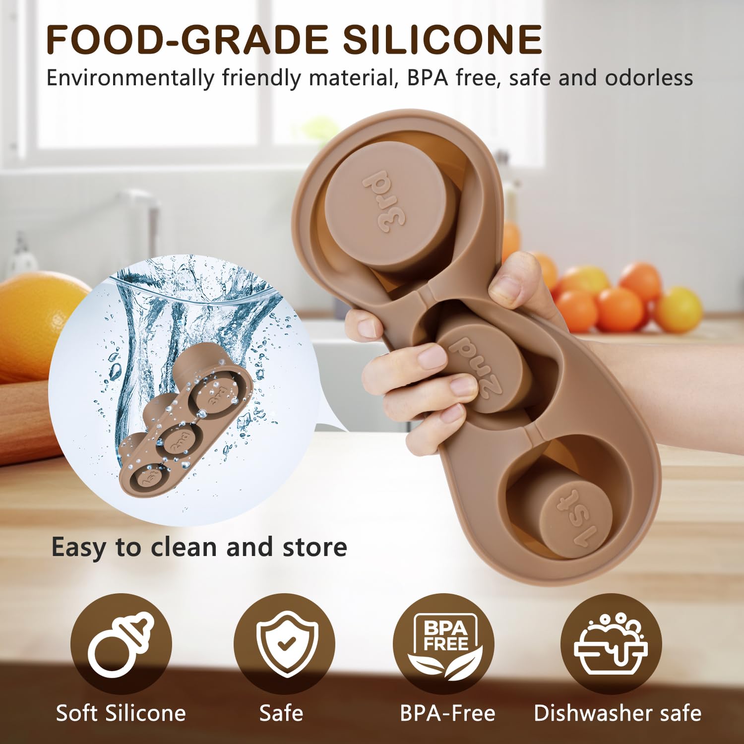 Molde Para Cubitos De Hielo Cilíndricos Huecos | 4 Unidades De Silicona Con Tapa | Para Tazas De 20,30,40 Oz