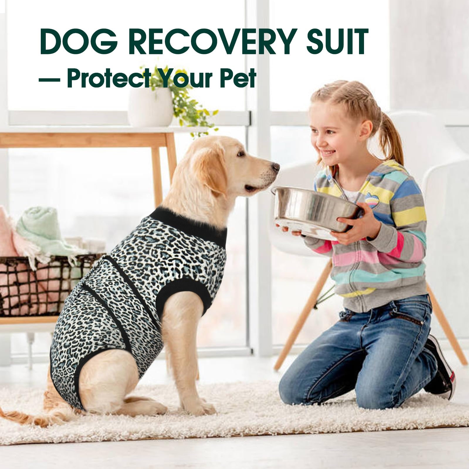 Kusser Body anti-léchage pour chien après opération - Body respirant pour et mâle, alternative au collier élisabéthain