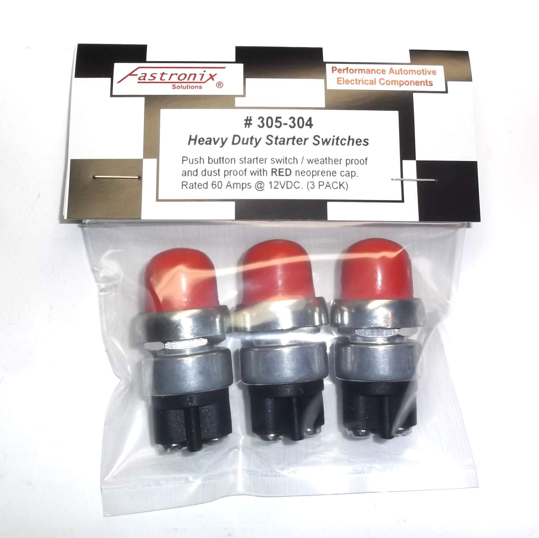 Fastronix Lot de 3 boutons poussoir robustes en néoprène Rouge