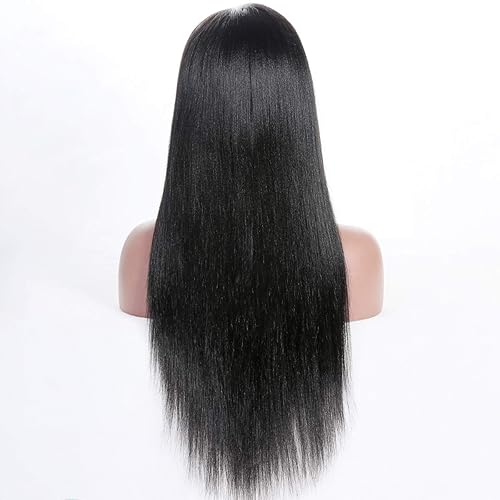 Miniatura 3 de KUN Pelucas de cabello humano lacio Yaki ligero con encaje frontal 360 para mujeres negras, pelucas de cabello virgen brasileño virgen sin
