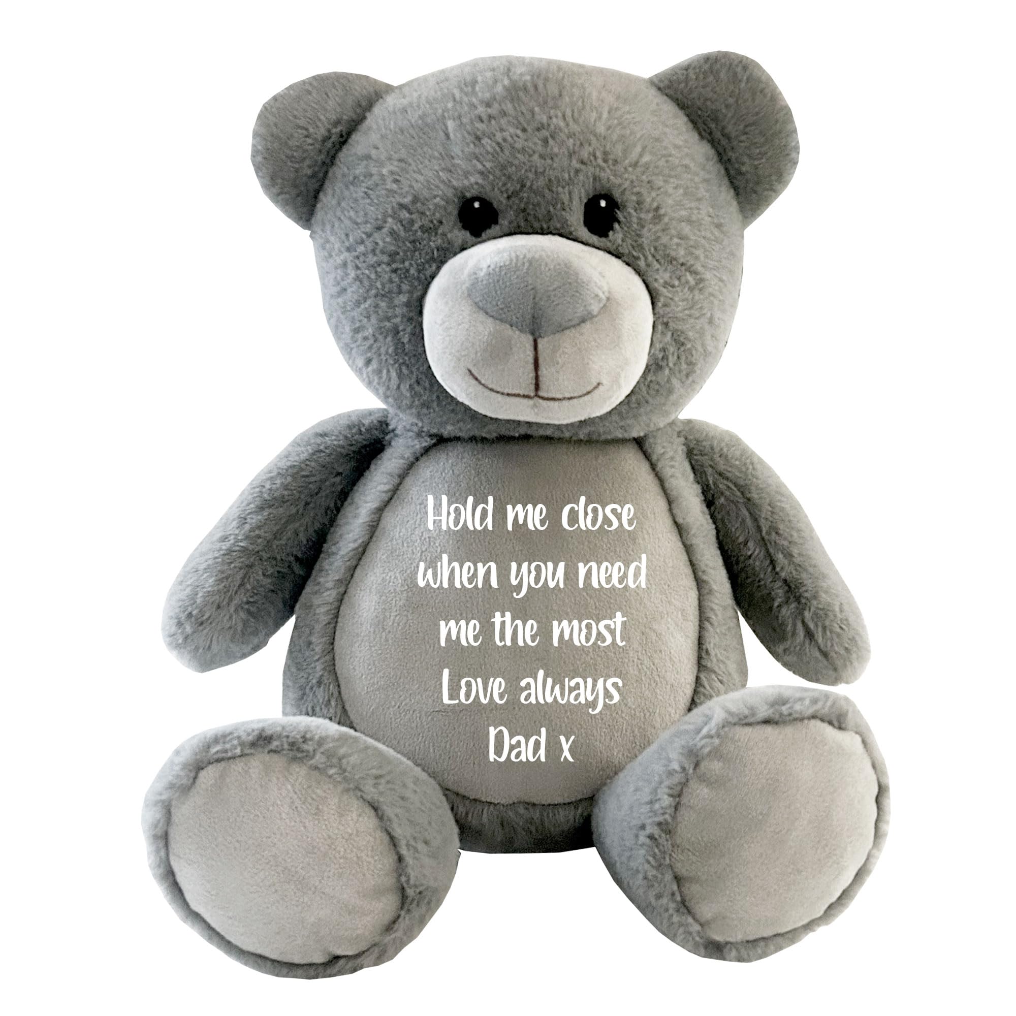 Sponsored Ad – Personalised Message Comfort Bear – Grey | Bereavement Memorial Keepsake | Soft & Luxurious Remembrance Memory Teddy Bear | Customizable Gift | 42cm Tall