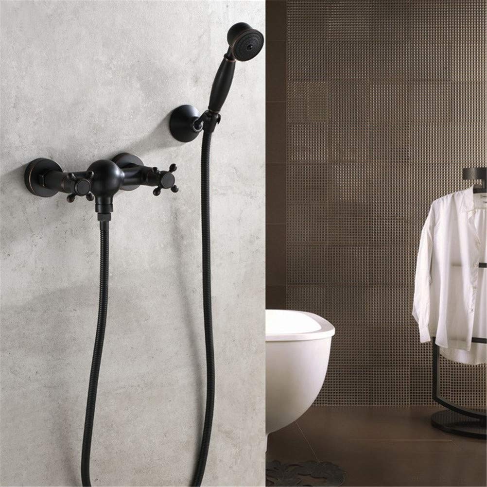 Robinet de baignoire avec douche mélangeur mural en laiton style ancien