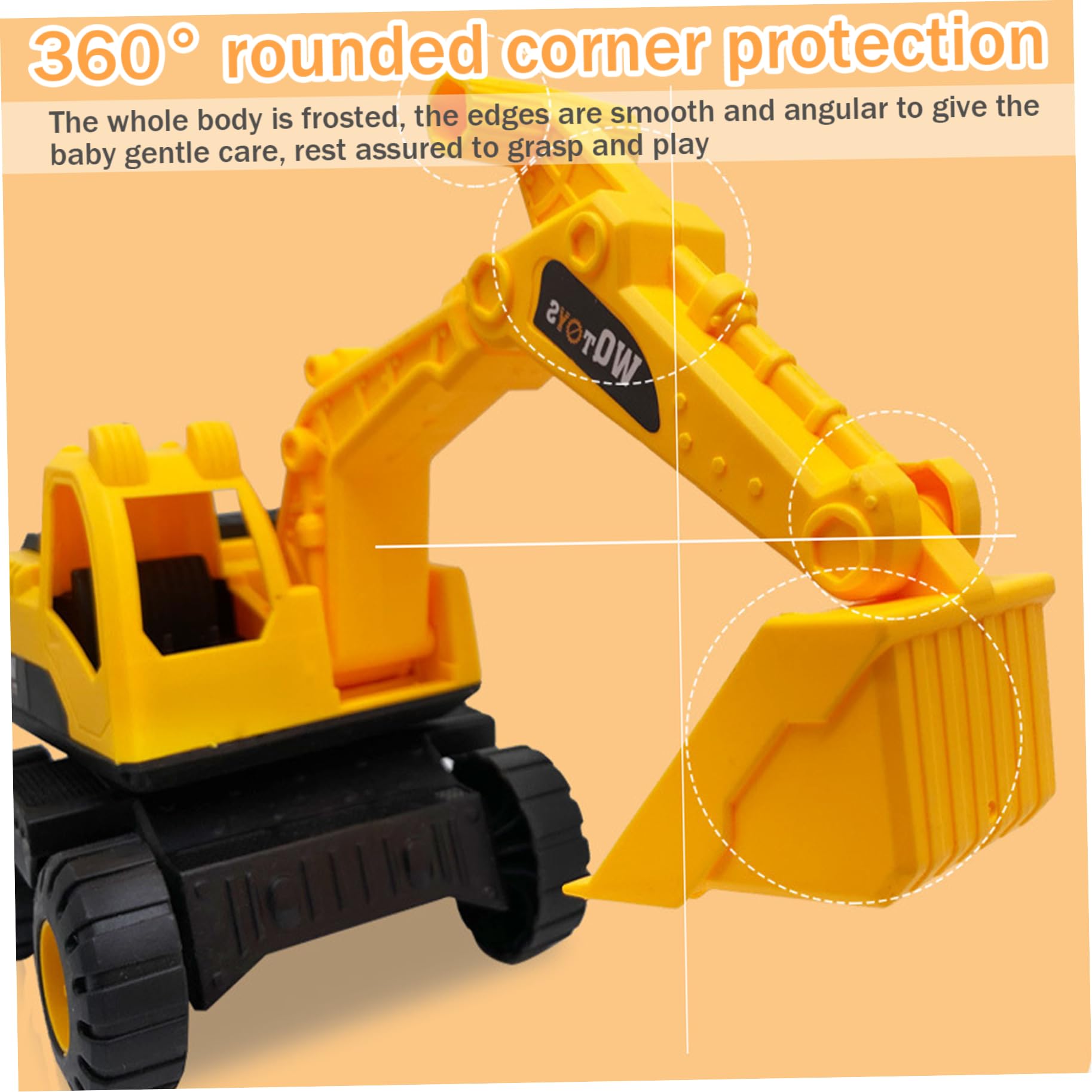 Macchinine giocattolo per bambini Set di 3 veicoli da costruzione a inerzia, include escavatore, bulldozer, camion (grande)