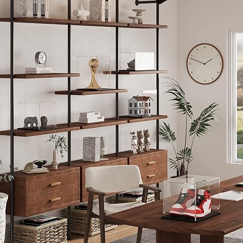 Miniatura 3 de Caja de Exhibición Acrílica 20x20x30 cm - Caja de Exhibición de Acrílico de 3 mm de Grosor con Base de Madera Negra, Exhibidor Montable a Prueba de