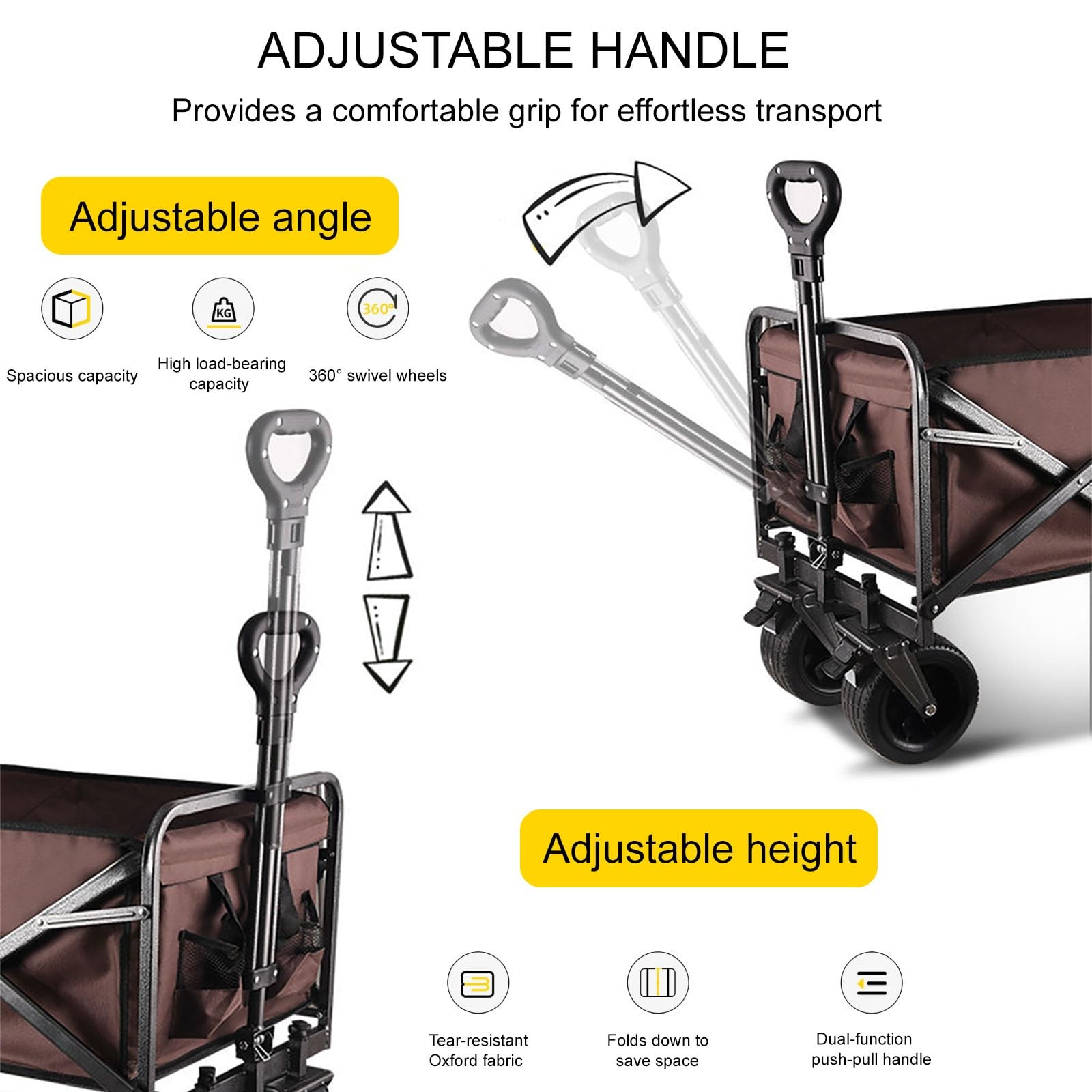 Chariot de Vente Portable avec auvent, Chariots Alimentaires avec Roues