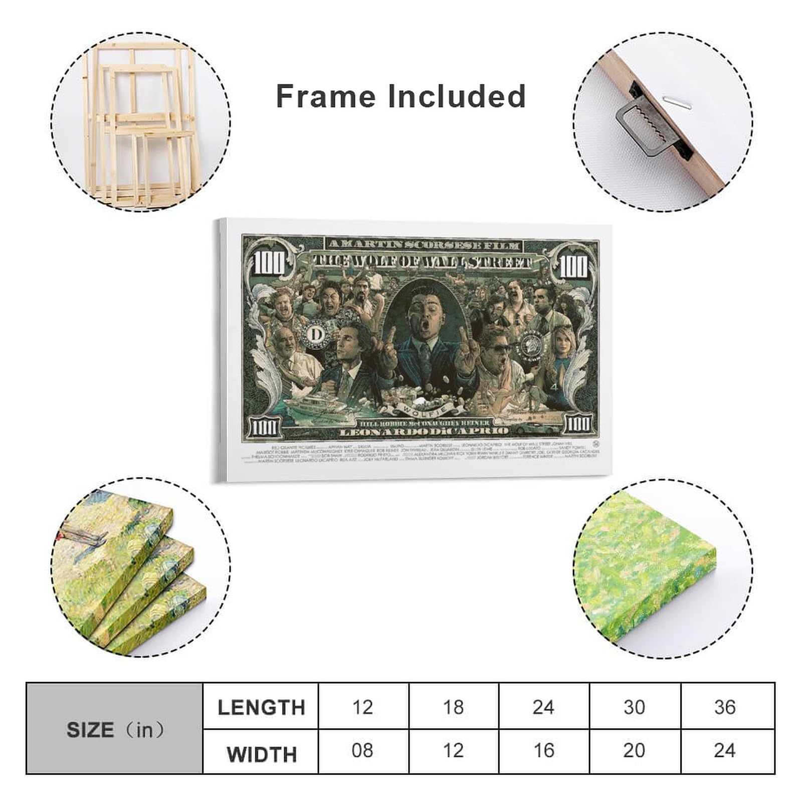 No.306フレーム付きキャンバスアート　ウルフオブウォールストリート　絵画 No.306フレーム付きキャンバスアート ウルフオブウォールストリート