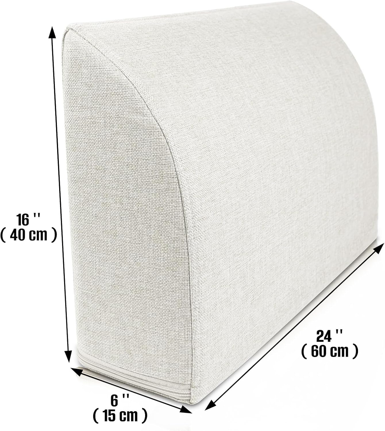 2PCS Sofa Couch Back Cushions, Backrest Support Pillow for Elderly,Extra Large Thick Lumbar Support Pillow for Home (24x16x6 in, Linen, Dark Beige)