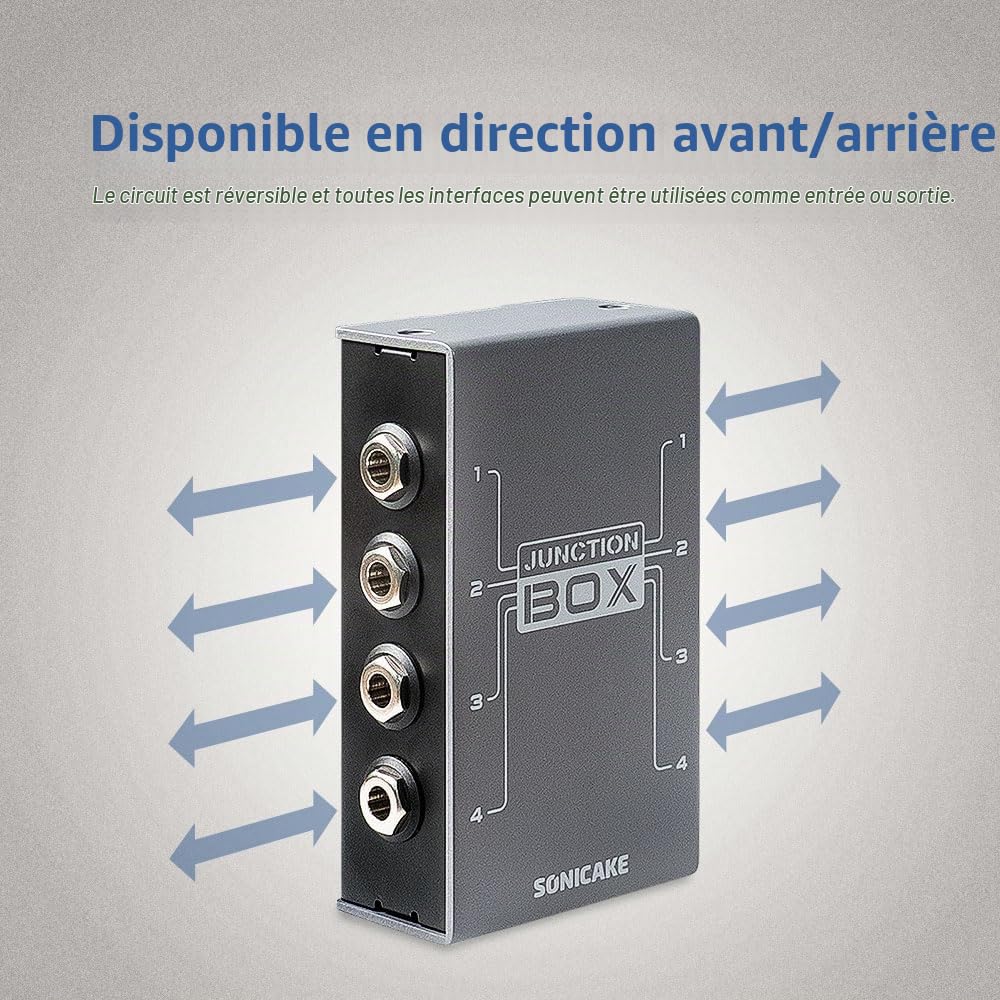 SONICAKE TRS stéréo 4 canaux Organisation LINE Pédale d'effets Guitar Bass Junction Box