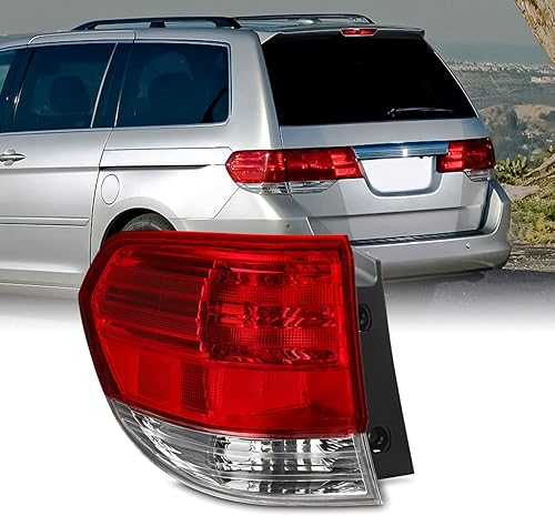 AKKON - Compatible con 2008 2009 2010 Honda Odyssey Minivan 08-10 estilo OE luz trasera exterior luz trasera roja transparente lado izquierdo del
