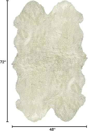 Miniatura 2 de Alfombra de lana de oveja de Nueva Zelanda natural, gruesa y exuberante de 2.5 pulgadas, antideslizante, hipoalergénica, 100% auténtica de alta