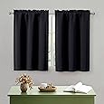RYB HOME Short Curtains for Living Room Blackout Portable Blinds Shades for Bedroom Bathroom Kitchen Basement Garage RV Camper Windows, 34 inches Width x 36 inches Length, Teal, 2 Pcs