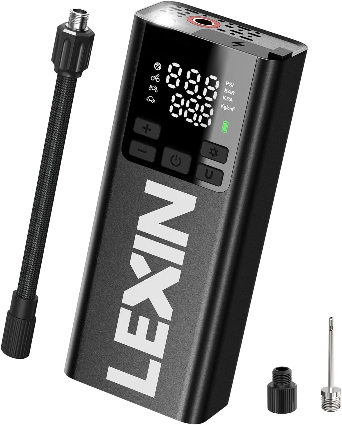 LEXIN P5 Tire Inflator Portable Air Compressor, 150PSI Cordless Air Pump, Electric Tire Pump with Pressure Gauge, 2X Faster Inflation, LCD Display, 5000mAh Battery for Car, Motorcycle, E-Bike, Bicycle