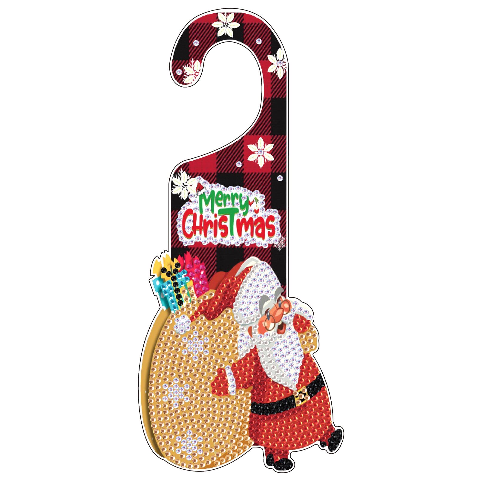 AiYuanzsh Diamond Art Painting Christmas Door Sign Pendant Kits for Door Decoration, Christmas 5D Special Shaped Drill Crystal Diamond Art Hanging Door by Number Kits for Adults Craft DIY Gift