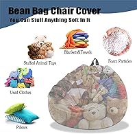 Vista 4 de Puf para niños y adultos (sin relleno), funda suave y perezosa para sofá cama, lavable, almacenamiento de gran tamaño para interiores y exteriores
