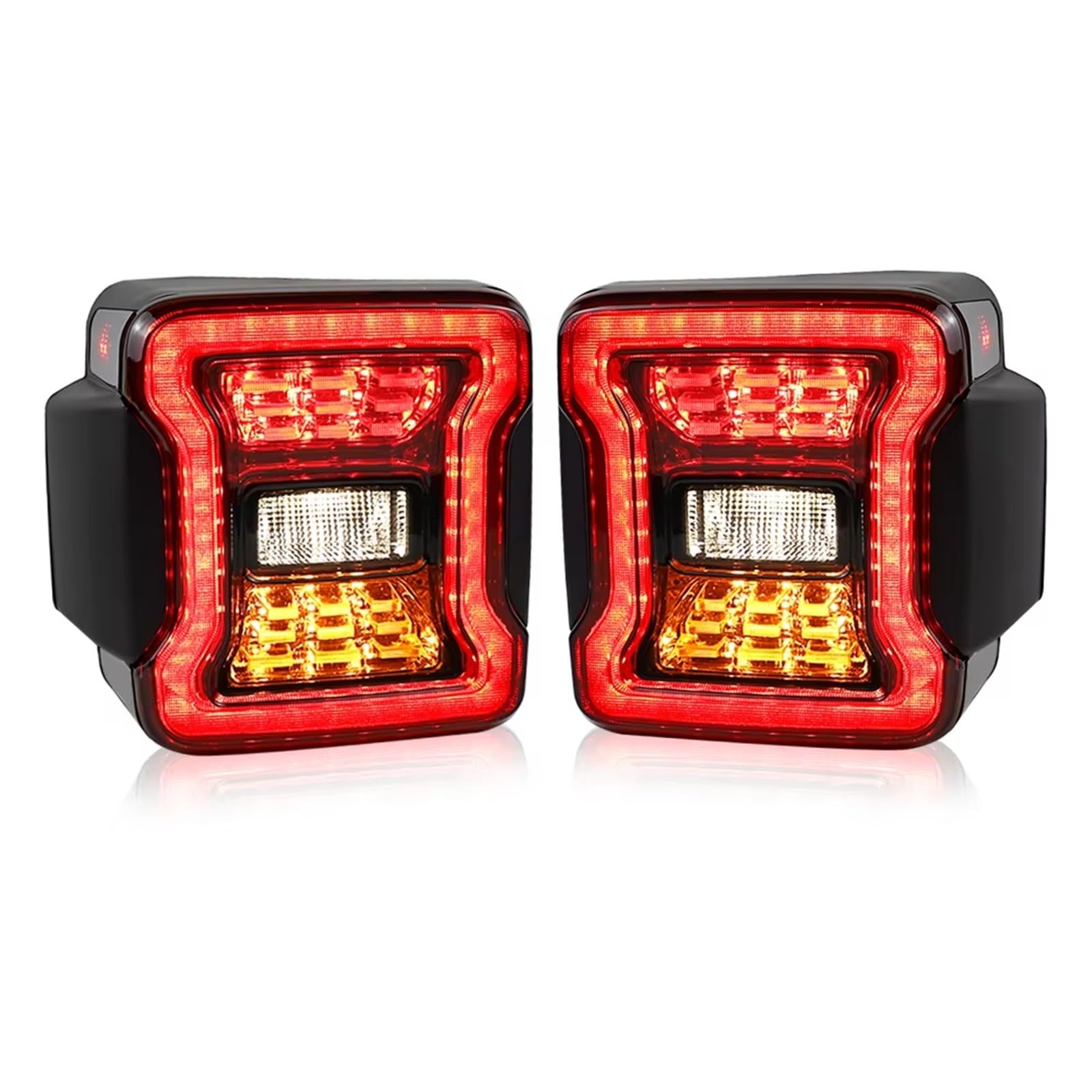 Fari Posteriori Auto Per Jeep Per Wrangler JK 2007-2017 Auto Luce Di Freno Di Retromarcia Indicatori Di Direzione Lampada Luci Di Marcia 2x Luci Di Coda Posteriori A LED Fanali Posteriore(Black Euro V