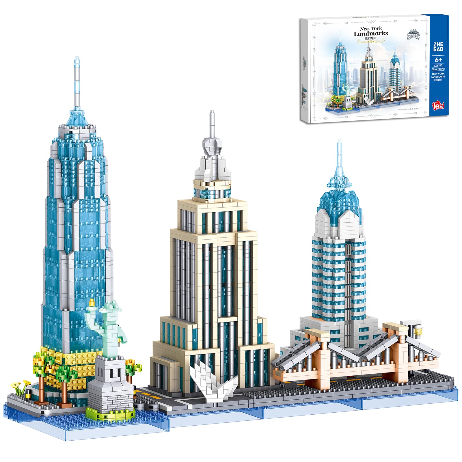 Amazon.com: APENGBAOL New York Skyline Micro Mini Blocks Building