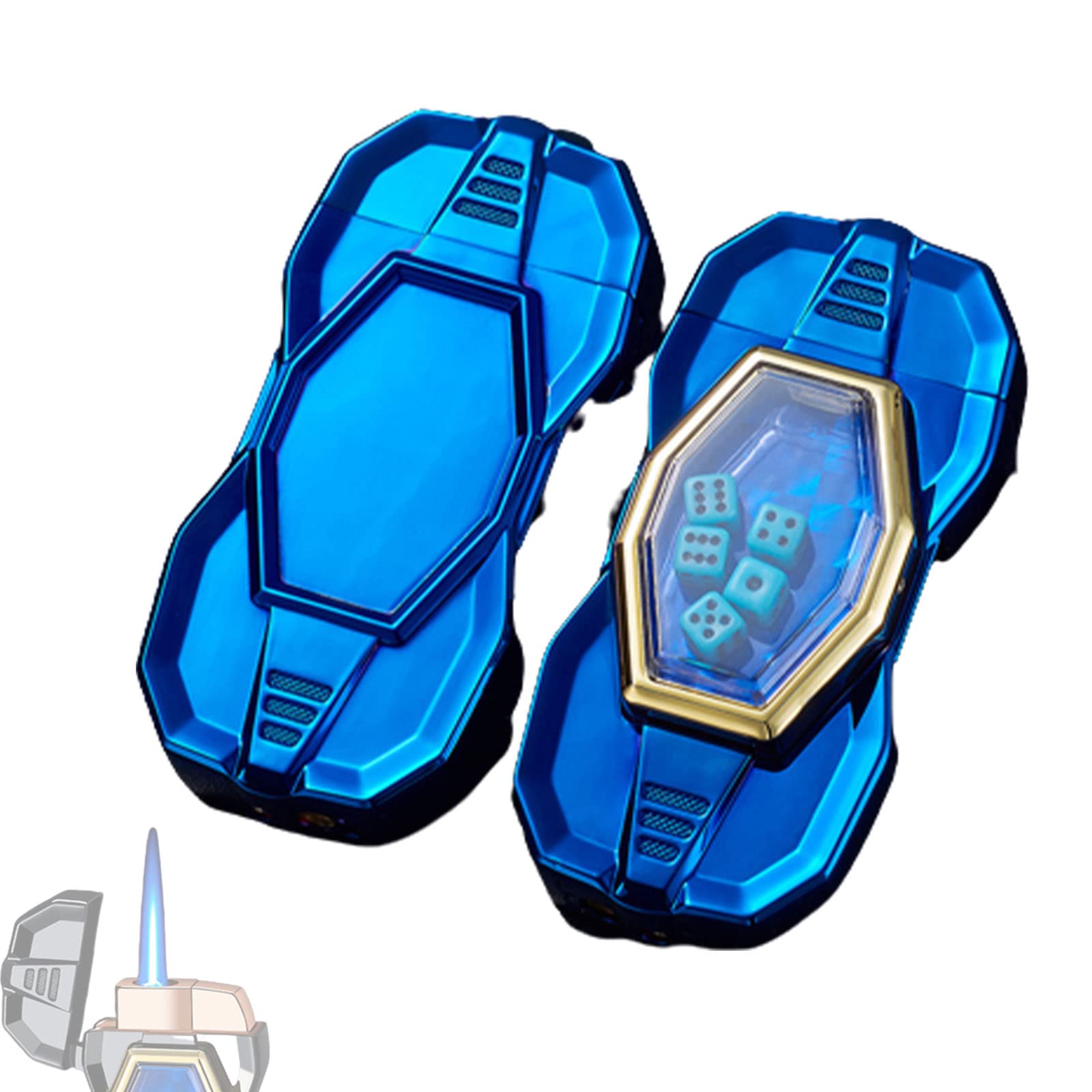 Briquet tempête bleu flamme compact pour accessoires de cigarette - 8