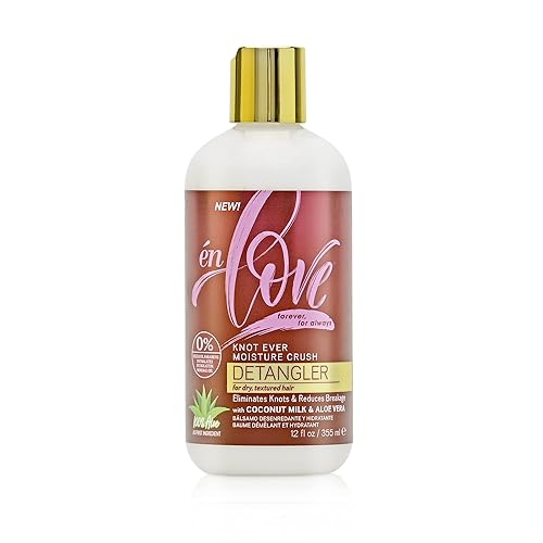 én love Knot Ever Moisture Crush Detangler para rizos Leche de coco natural y aloe vera para una hidratación profunda Desenreda el cabello elimina én love Knot Ever Moisture Crush Detangler para rizos Leche de coco natural y aloe vera para una hidratación profunda Desenreda el cabello elimina