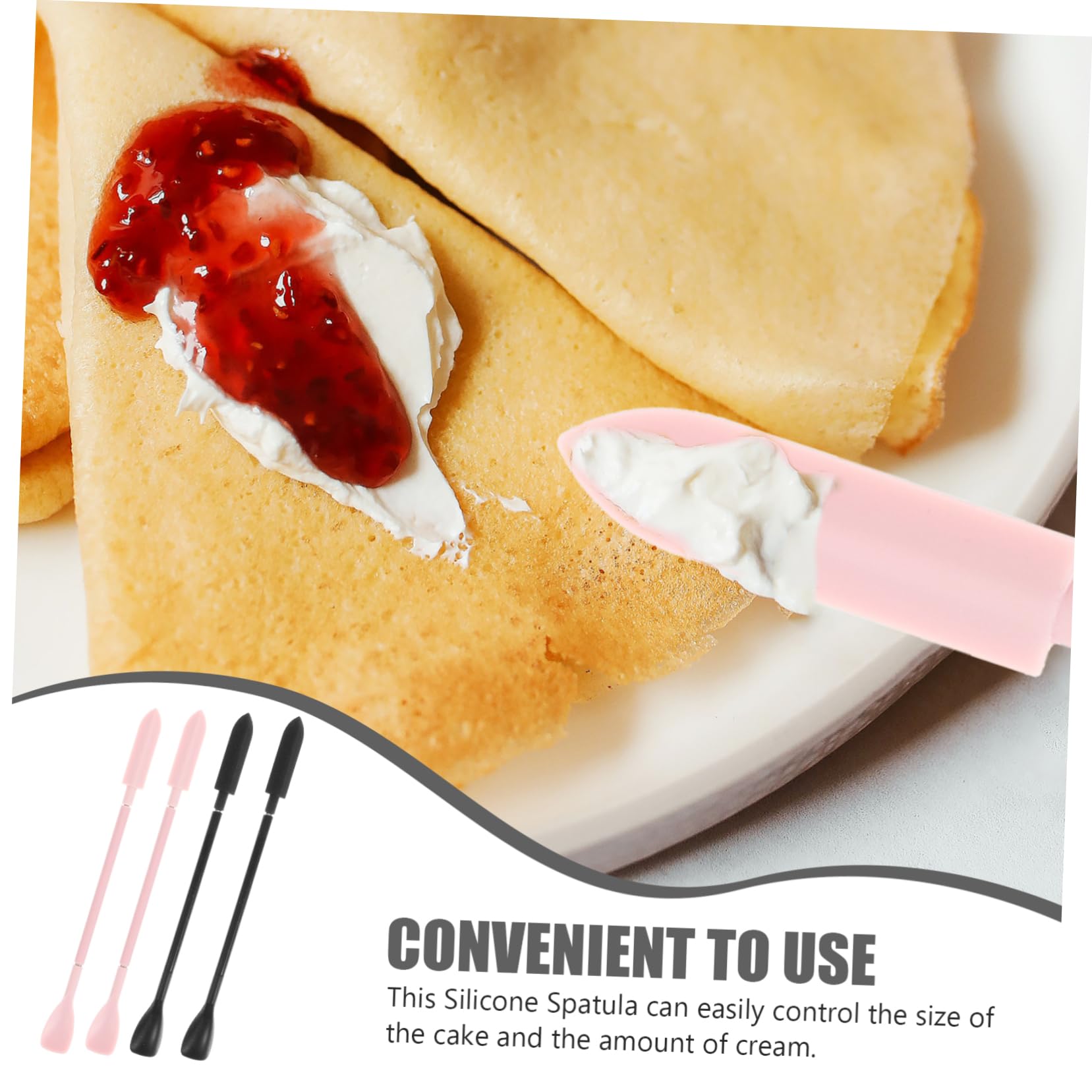 Generic 4pcs Mini Beauty Products Silicone Spatula Skin Care Tools Mini Makeup Products Wax Spatula Cosmetic Spatula Silicone Makeup Applicator Skincare Tool Retractable Jam, 17.4x1.4cm