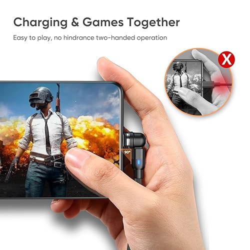 Miniatura 3 de Paquete de 3 cables de carga magnéticos [3.3 pies/6.6 pies/6.6 pies], cargador de teléfono de rotación 360 y 180, cable magnético 3 en 1 compatible