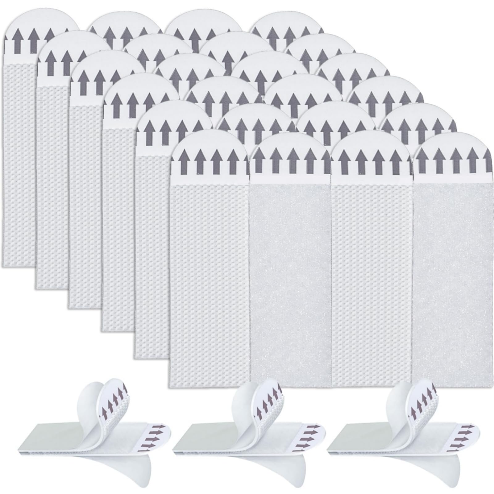 MAKABEE Picture Hanging Strips Heavy Duty - 12-Pairs(24 Strips) Picture Hanging Kit Sticky Hangers for Walls, Damage Free Without Nails, Adhesive Frames/Posters/Wall Art, No Drill, White, Medium-image-23
