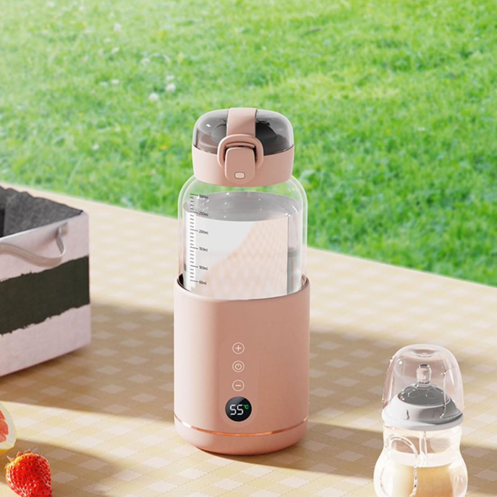 Cuifati Tragbarer Milchwärmer für Reisen, 300 Ml Kabelloser Flaschenwärmer