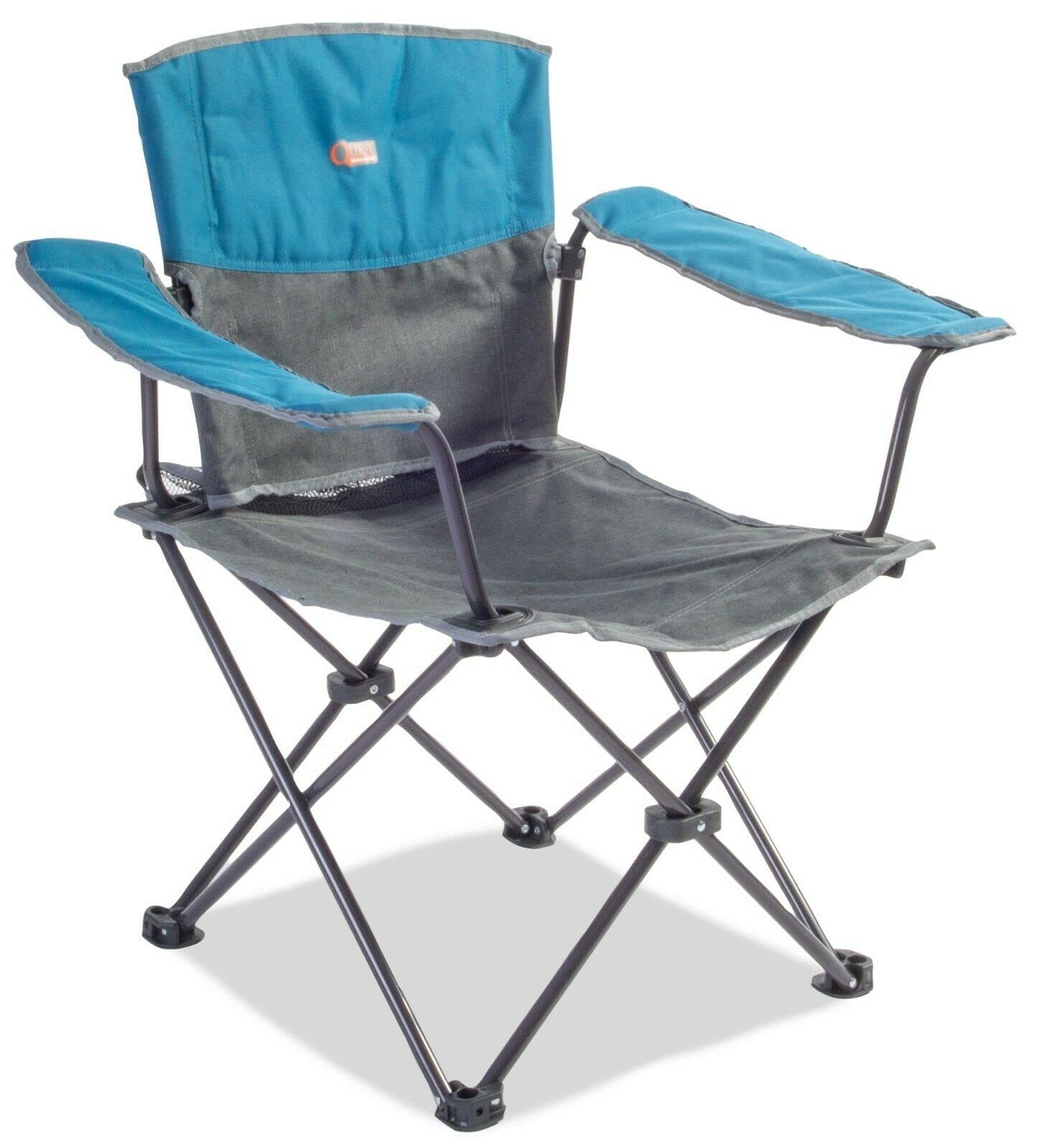 The Urban Company Camping Chair Grassmere Blue Grey Swivel Back Garden Caravan Outdoor Quest