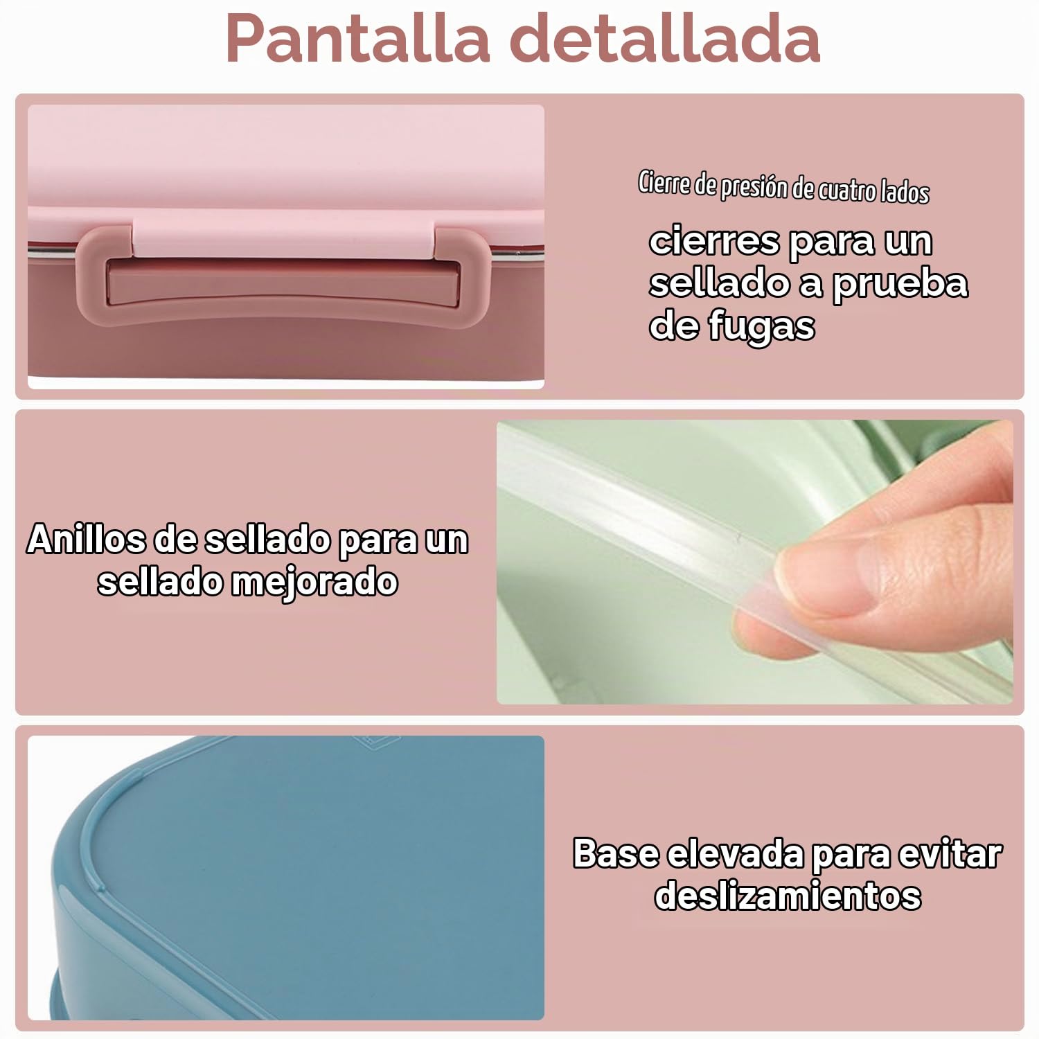 Tissting Lunch Box,1500ml Portátil Compartimentada 4 Con Aislamiento