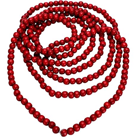 16Ft Christmas Wood Bead Garland - Deck Your Halls Festively