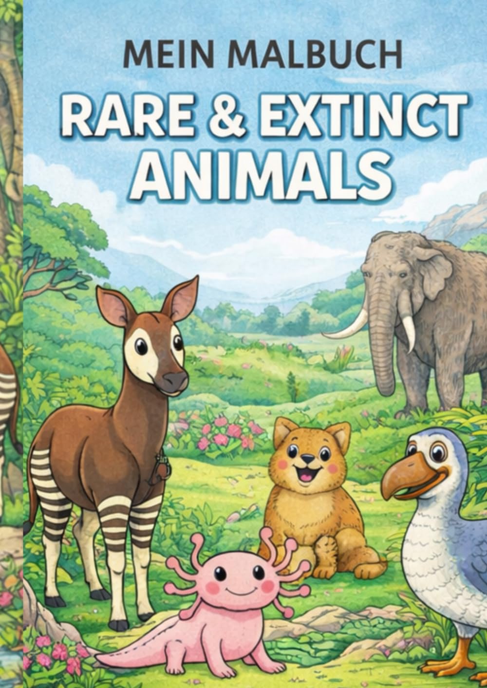 Mein Malbuch – Rare & Extinct Animals: Liebevolles Tier-Malbuch für Kinder | Seltene & ausgestorbene Tiere | Kreativ, spielerisch & lehrreich
