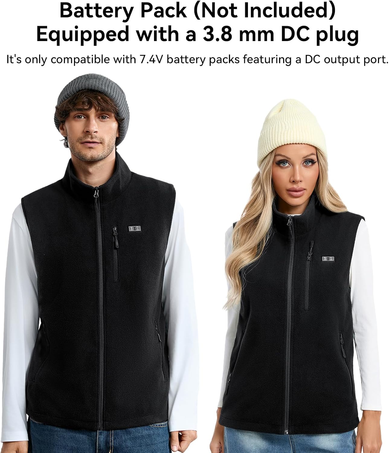 Men and Women Heated Fleece Vest with 15 Heating Zones, Lightweight Electric Heating Vests Thermal Outerwear for Winter Outdoor Hiking (Battery Pack Not Included), M - Image 3