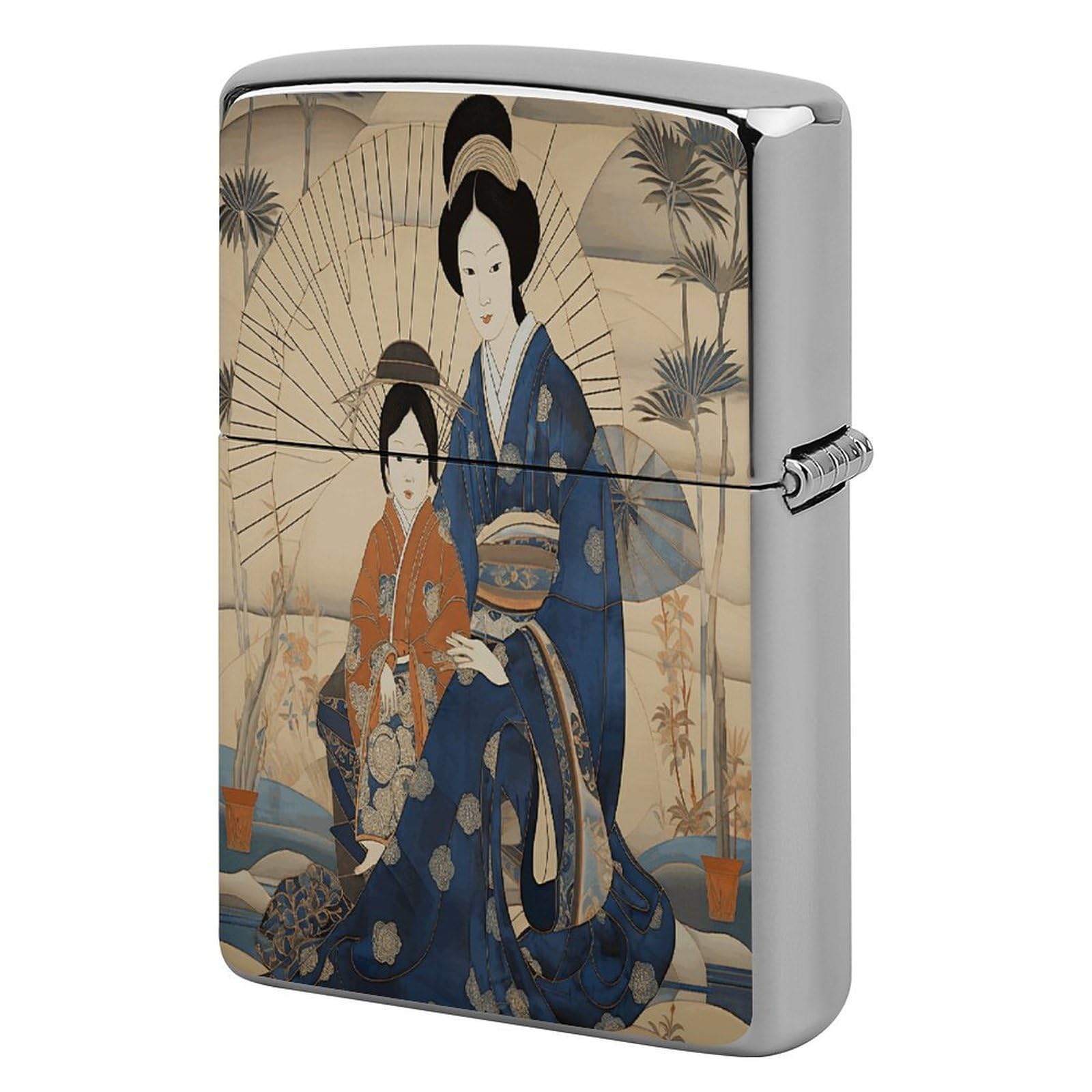 Fekiloot Style Japanese Art Lighter Case Cover Metal Lighter Case