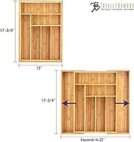 Vista 5 de Totally Bamboo - Bandeja de cubiertos pequeños, 5 compartimentos de dimensiones fijas, hermoso y duradero portautensilios multifuncional