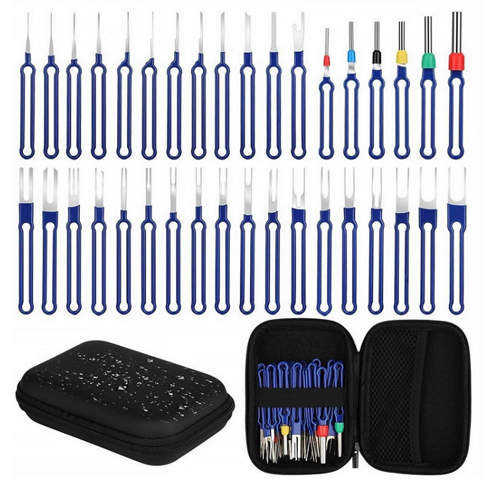 36Pcs Terminal Removal Tool Kit, Pin Removal Tool, Extractor Remove Pin Depinning with Protective Bag for Car Automotive Electrical Wire Connector Terminals